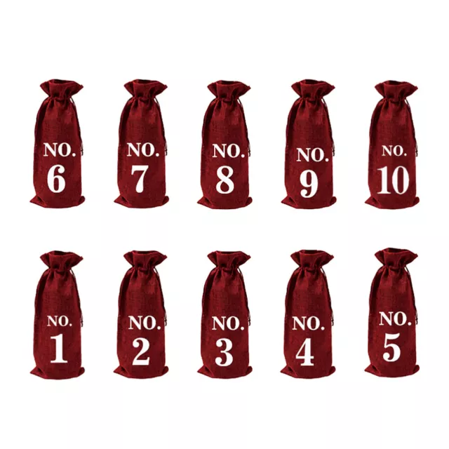 Wine Gift Set - 10 Linen Bottle Bags with Blind Tasting Covers