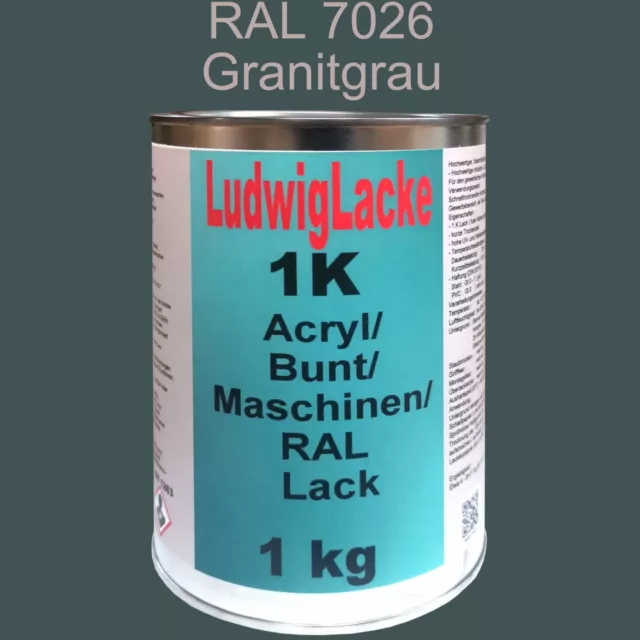 1kg Ral 7026 Gris Granite 1K Brillant Peinture Laque Teintée Maschinenlack