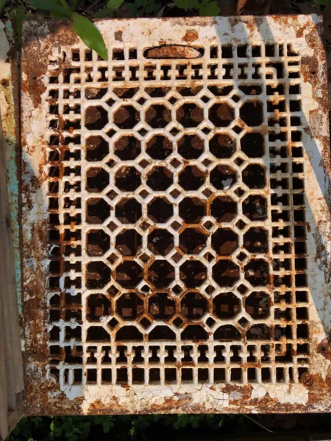 Cast Iron Antique Heating Grate Ornate Floor Wall Register Rectangle 18"  x 14"