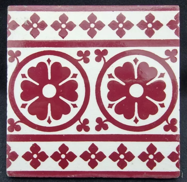 Antique Fireplace Tile Minton Hollins & Co Block Printed Pugin Antique Fireplace Tile Minton Hollins & Co Block Printed Pugin