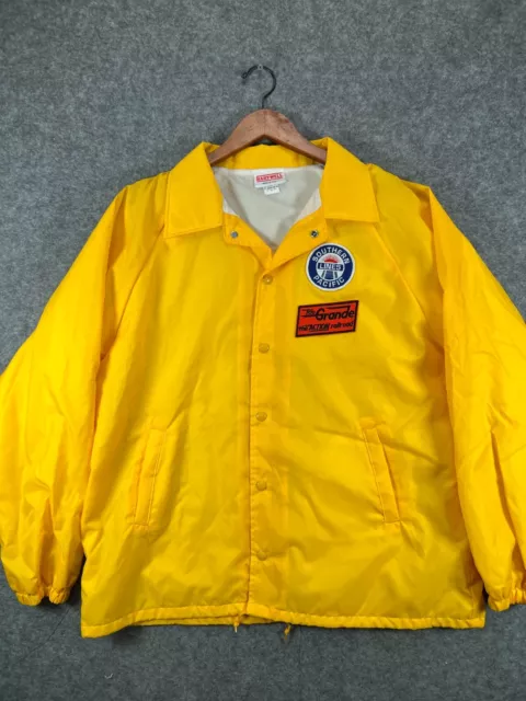 VTG Southern Lines Pacific Rio Grande Railroad Jacket Mens XL Yellow Nylon