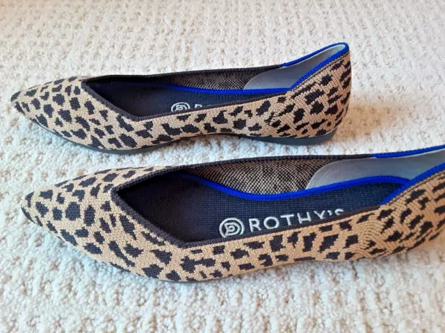 New Rothy's Size 6.5 Leopard Print Pointe  Toe Ballet Flats