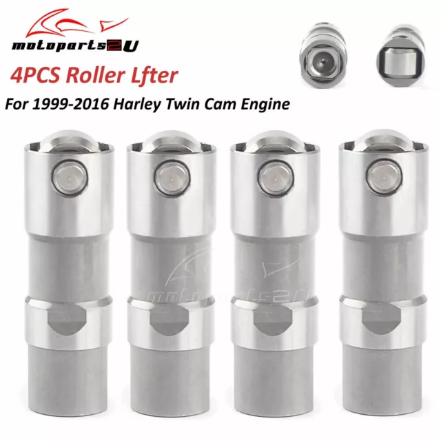 4pcs Hydraulic Roller Lifter Tappets For Harley Twin Cam Engine Dyna 1999-2016