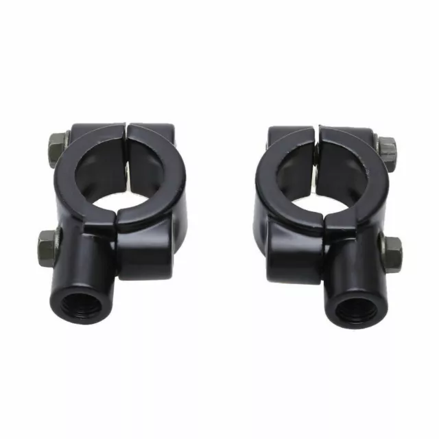 10Mm Thread 7/8" Handlebar Motorcycle Mirror Adaptor Holder Mount Clamp Black