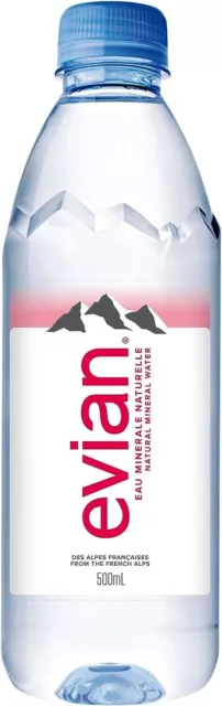 Evian Natural Mineral Water, 24 x 500ml FAST FREE SHIPPING AU