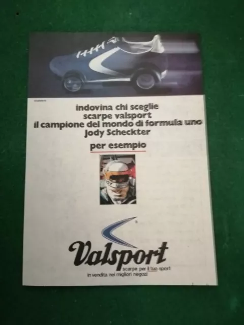 PUBBLICITA' ORIGINALE ADVERTISING SCARPE VALSPORT "JODY SCHECKTER" del 1980