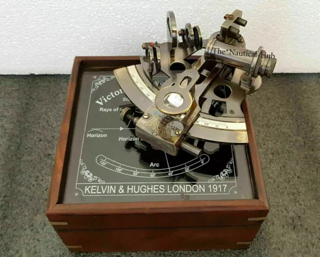 5" antikes nautisches Astrolabium aus Messing, deutscher Marine-Sextant mit Spie