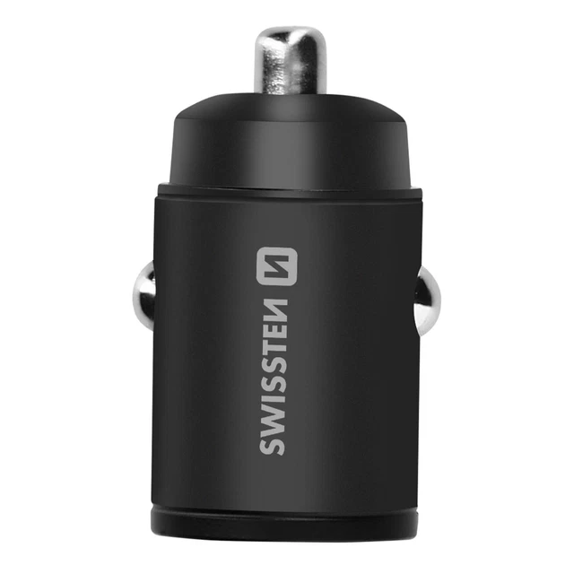 Chargeur Voiture 30W Double Port USB-C Power Delivery Compact Swissten Noir