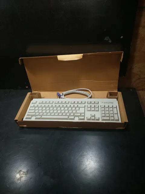 Vintage Packard Bell Mechanical Keyboard 5130 Clicky Keyboard PC Gaming white