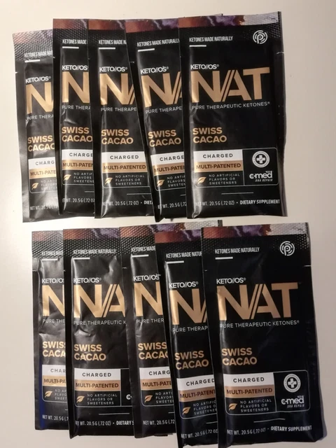 Prüvit 10 x Ketos KETO/OS NAT, Swiss Cacao mit Koffein,  Pruvit Probierpack