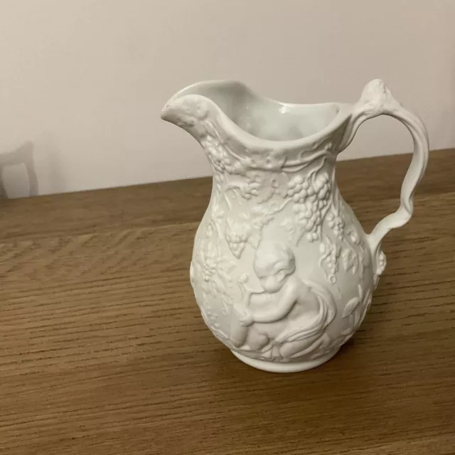 Rare Parian Ware Jug Small Wine Grapes Portmeirion British Heritage Collection