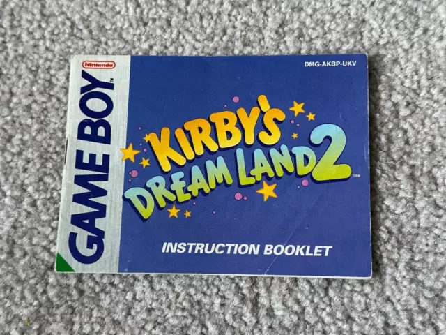 Kirby Dreamland 2 Gameboy game manual - UKV Rare Game boy