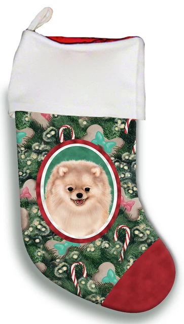 Christmas Stocking - Cream Pomeranian 11434
