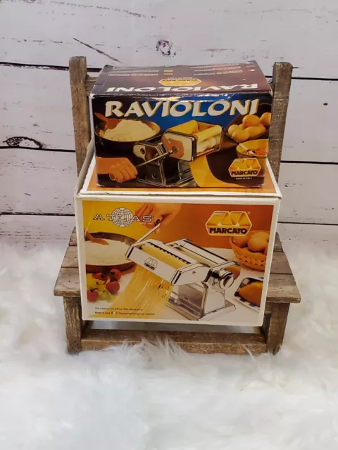 MARCATO Atlas 150 Pasta Machine & MARCATO Ravioloni Attachment - NEW, OPEN BOX
