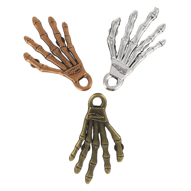 25 Pcs Halloween-Schädel-Hand-Knochen-Anhänger Skelett Charme Jahrgang Charme