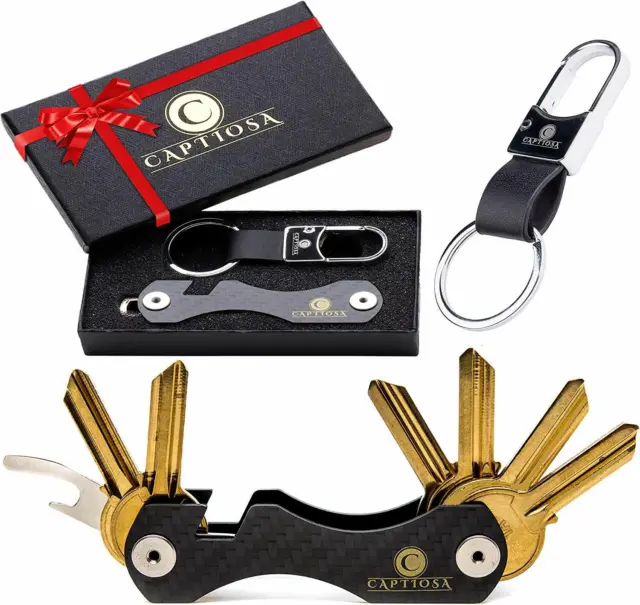 Smart Key Holder Key Organiser Compact Key Holder Key Ring-Made of Carbon Fibre