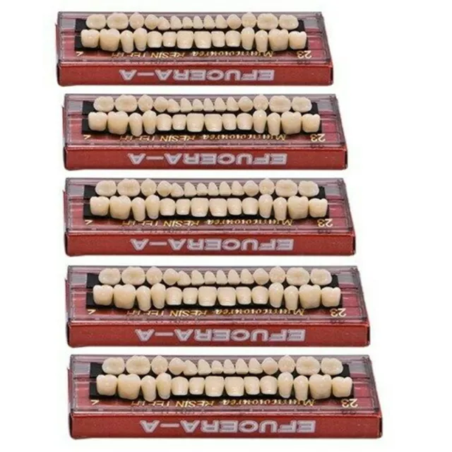 140PC 5Set Denture 23# Shade A2 Acrylic Resin Full Set Teeth Upper Lower Dental