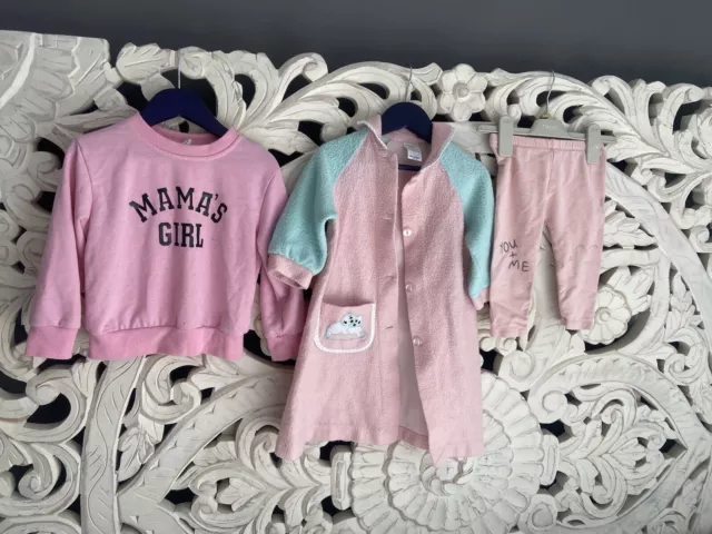 Shein Zara Debenhams Pink Seal Jumper Trousers Dressing Gown 18-24 Months Joblot