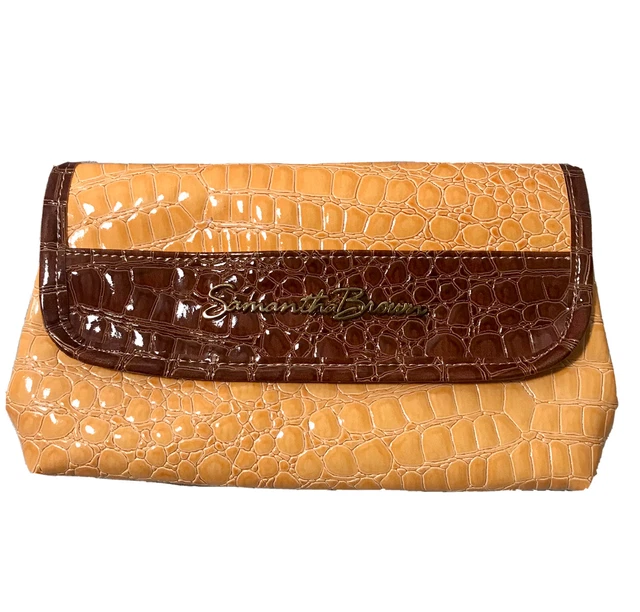 NWT Samantha Brown Cosmetic Case Yellow/Camel