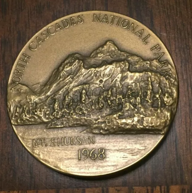 Vintage1968 North Cascades National Park Centennial 1972 Bronze Medal Coin Token