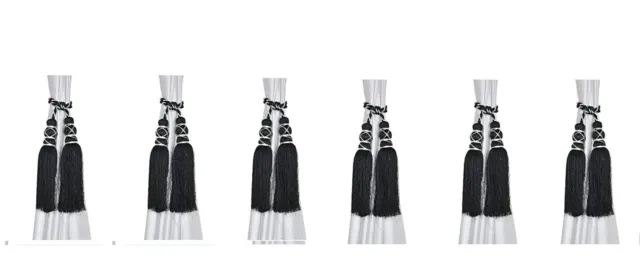 Beautiful Tassel Rope Curtain Holders TieBacks for Home decor Black Set of 6 2