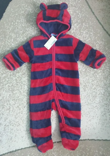 Childrens Place Striped Bunting outwear 0-3,3-6 mnth unisex boys girls ears red