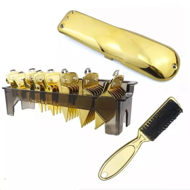 Wahl Magic Clipper Top Gold Cover With Premium Guards | Skin Fade Brush Set