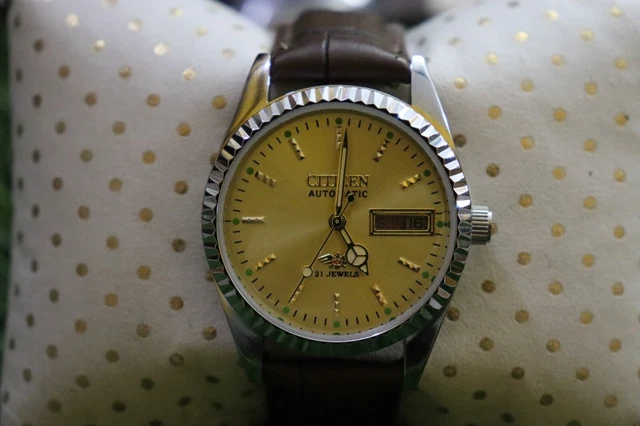 Citizen Automatic Caliber-8200 Case 36mm Golden Color Dial Day&Date Wrist Watch