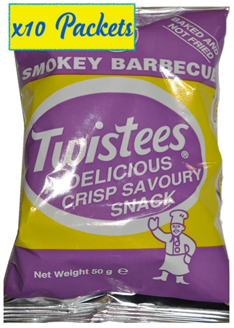 10x pkt Malta Maltese Twistees Somkey barbecue al forno SENZA GLUTINE spuntino riso