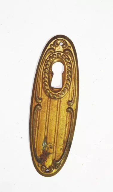 Old Art Nouveau Brass Furniture Fitting Keyhole 1900er