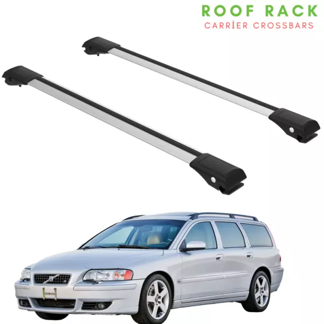 Fits Volvo V70 2001-2006 Roof Racks Rails Carrier CrossBars Silver Color