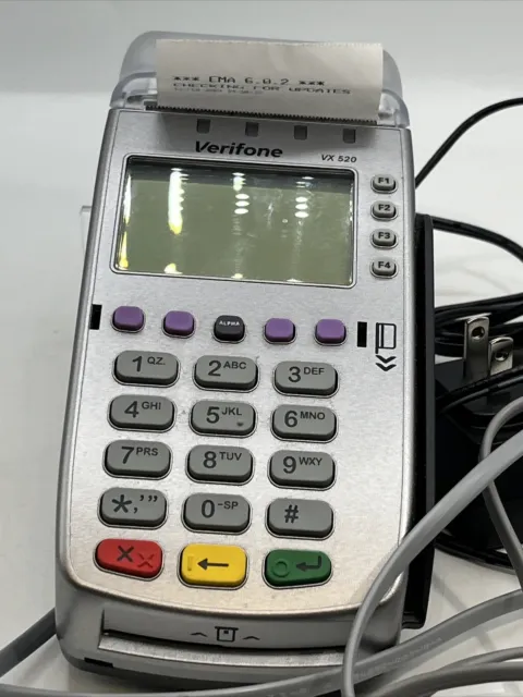 Verifone VX520 VX 520 Credit Card Machine Terminal Reader w Power/Phone Cord