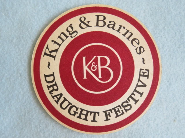 Beer Bar Coaster: KING & BARNES Brewery Draught Festival Ale ~ Horsham, England