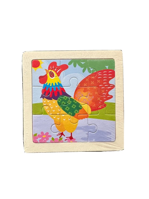 9 pcs Wooden Jigsaw Puzzles Kids Toddlers - Educational Preschool Learning