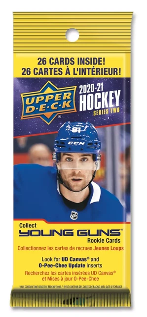 Upper Deck 2020-21 Nhl Hockey Series Two Cello Hanging Pack 26 Cards Young Guns