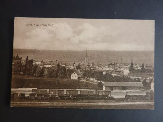 CHATEAU SALINS Moselle CPA 57 la gare 6 train