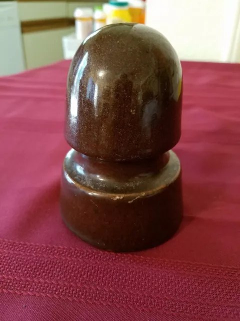 Vintage Porcelain Electric Insulator Brown