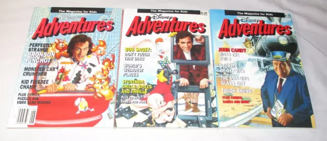 NICE 1991 Lot 3 DISNEY ADVENTURES Magazine BOB SAGET Bronson Pinchot JOHN CANDY