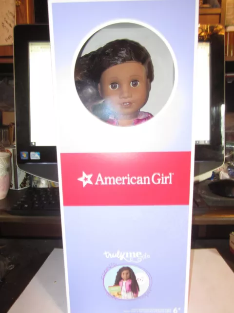 American Girl Truly Me Doll #67 Dark Skin Dark Brown Eyes Curly Hair & Book NIB