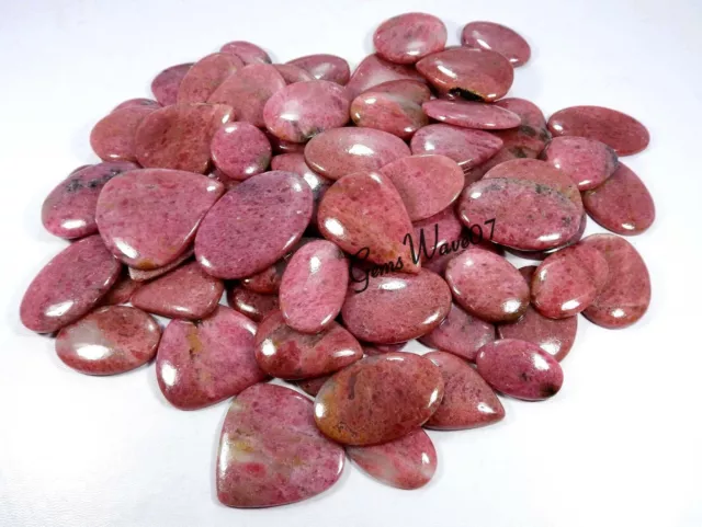 Beau Naturel Rose Rhodonite Cabochon en Gros Lot Gemme 74 Pièces 5000 Carats