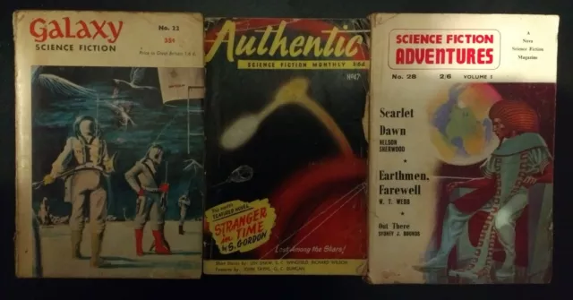 1950s Science Fiction Monthly Magazines X 3 Issues.