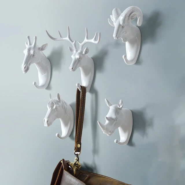 Retro Wall Hook Animal Head Key Hat Towel Coat Hanger Decorative Wall Hook