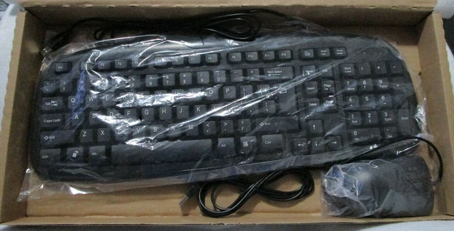 ERGONOMIC KEYBOARD AND Mouse Combo Wired New Open Box Unbranded Black ...