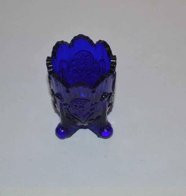 Vintage toothpick holder Cobalt Blue