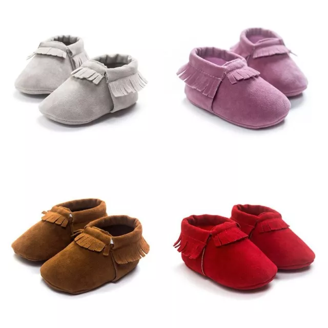 Toddler Kids Fashion Tassel Shoes Suede Leather Soft Sole Moccasin Prewalker 3