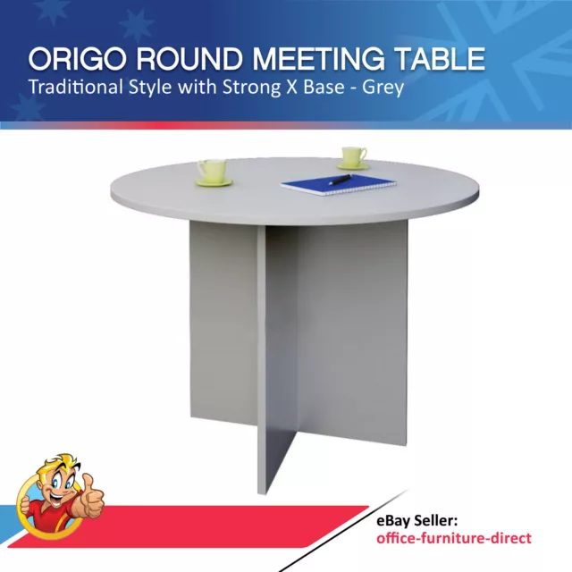 Meeting Table, Round Office Conference Tables Training Home Dinner Grey