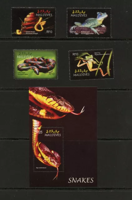 G901 Maldives 2004 Serpents & Lézards Ensemble & Feuille MNH