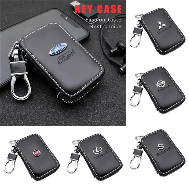 Auto Car Key Chain Holder Remote Control Case Bag Clip Wallet Pouch Zippered Bag