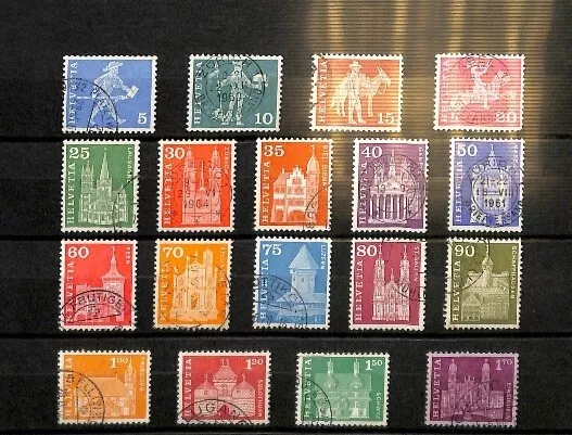 SWITZERLAND HELVETIA  COLLECTION OF POSTAL  USED SET OF  STAMPS LOT (Swit 979)