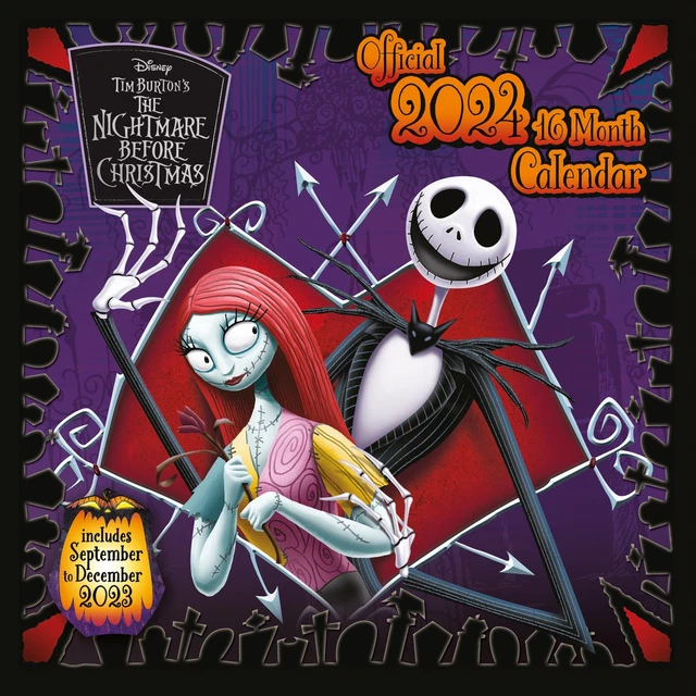 DISNEY THE NIGHTMARE Before Christmas Calendar 2024 Month to a View